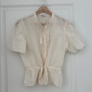 Cream Lace Trim Blouse FRAME